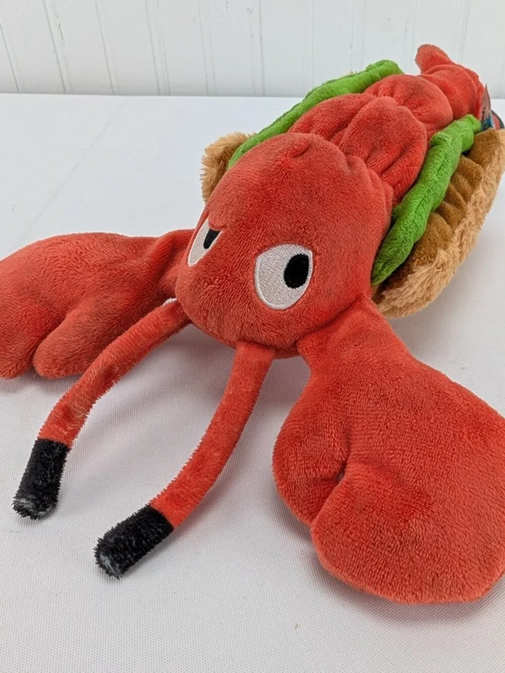 Bark Box Lobster Roll Sandwich Plush Dog Toy Squeaker Crinkle 12